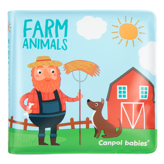 Canpol Babies, miękka książeczka kąpielowa z piszczkiem, farma, od 6 miesiąca, 1 sztuka - zdjęcie produktu