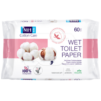 Bella No1 Cotton Care, papier toaletowy nawilżany, 60 sztuk - zdjęcie produktu