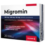 Migromin 250 mg + 250 mg + 65 mg, 20 tabletek - miniaturka zdjęcia produktu