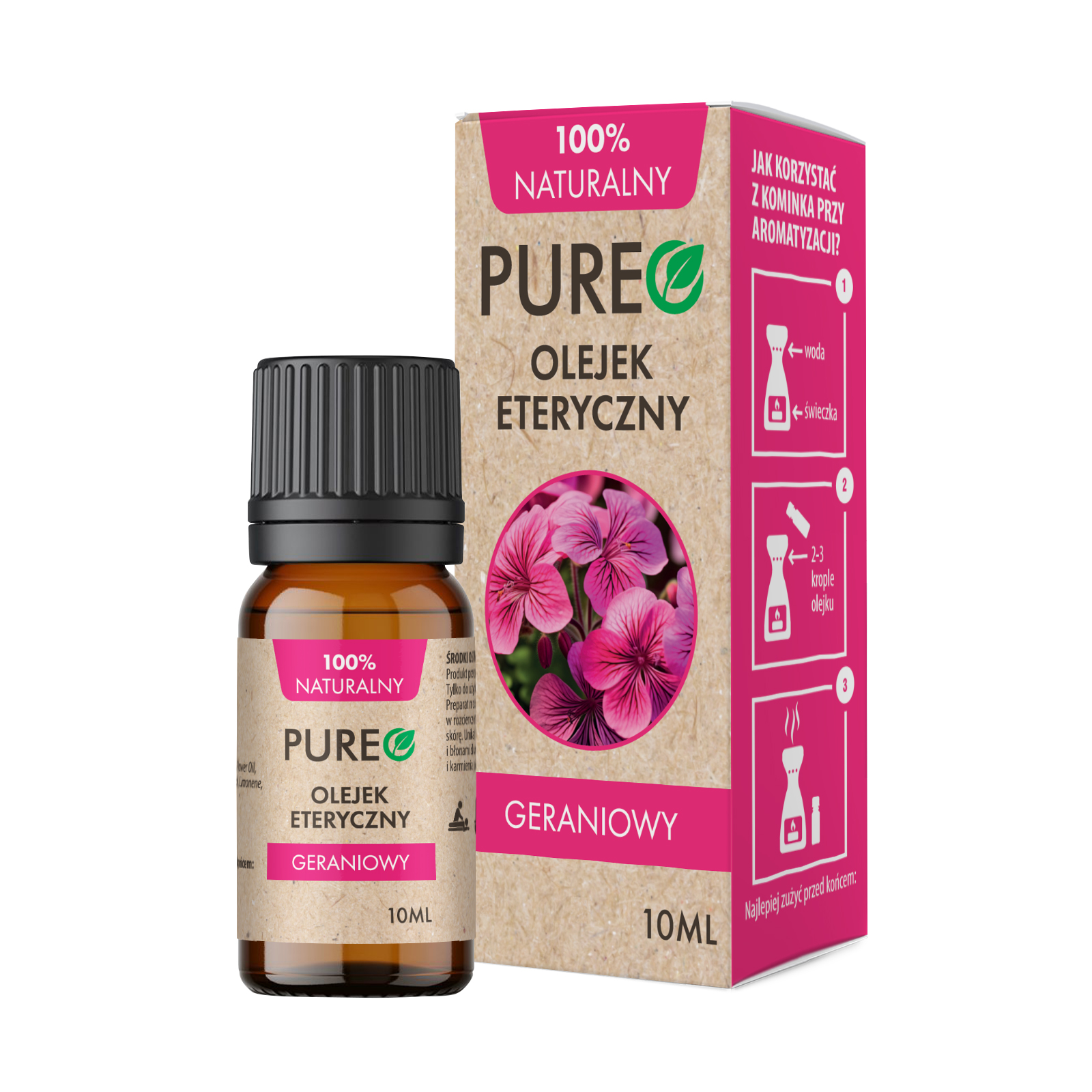 Pureo Pureo, olejek geraniowy, 10 ml — Inhaltsstoffe und Bewertung
