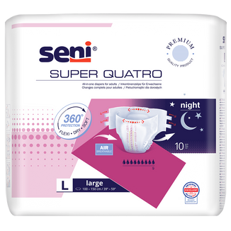 Seni Super Quatro, pieluchomajtki, Large, 100-150 cm, 10 sztuk - zdjęcie produktu