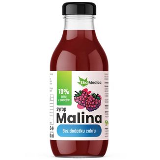 EkaMedica Syrop Malina, bez dodatku cukru, 300 ml - zdjęcie produktu