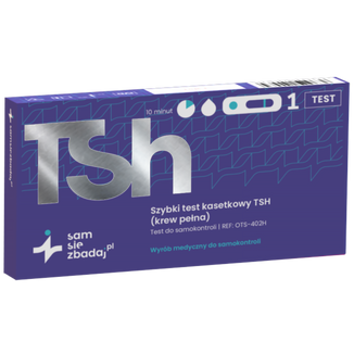 Sam się zbadaj TSH, szybki test do określenia poziomu hormonu TSH we krwi, kasetkowy, 1 sztuka - zdjęcie produktu