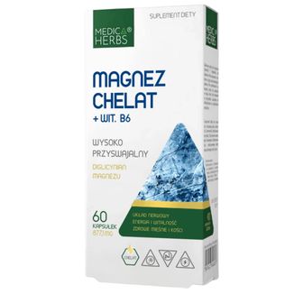 Medica Herbs Magnez Chelat + Witamina B6, 60 kapsułek - zdjęcie produktu