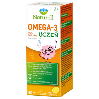 Naturell Omega-3 Uczeń, 150 ml USZKODZONE OPAKOWANIE - zdjęcie produktu