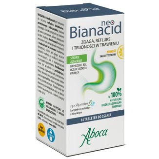 NeoBianacid, zgaga, refluks i trudności w trawieniu, smak cytrynowy, 14 tabletek do ssania - zdjęcie produktu