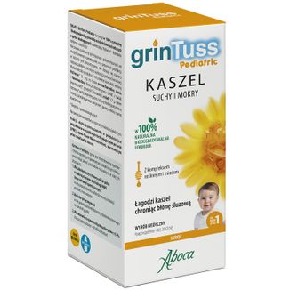 GrinTuss Pediatric, kaszel suchy i mokry, syrop dla dzieci powyżej 1 roku życia, 180 g - zdjęcie produktu