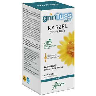 GrinTuss Adult, kaszel suchy i mokry, syrop dla dzieci powyżej 12 roku i dorosłych, 180 g - zdjęcie produktu