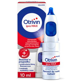 Otrivin Ipra Max (0,5 mg + 0,6 mg)/ ml, aerozol do nosa, roztwór, 10 ml - zdjęcie produktu
