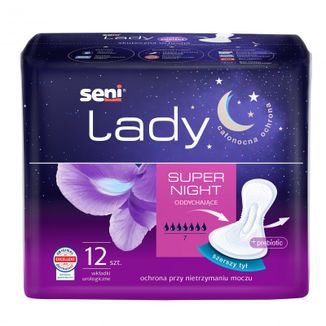 Seni Lady, wkładki urologiczne, Super Night, 12 sztuk - zdjęcie produktu