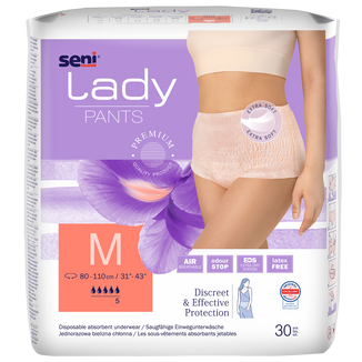 Seni Lady Pants, majtki chłonne dla kobiet, Medium, 80-110 cm, 30 sztuk - zdjęcie produktu