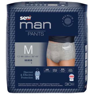 Seni Man Pants, majtki chłonne dla mężczyzn, rozmiar M, 80-110 cm, 30 sztuk - zdjęcie produktu