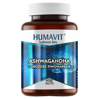 Humavit Ashwagandha + Drożdże Piwowarskie, 150 tabletek - zdjęcie produktu