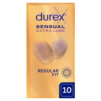 Durex Sensual Extra Lube, prezerwatywy dodatkowo nawilżane, 10 sztuk - zdjęcie produktu