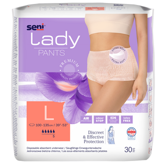 Seni Lady Pants, majtki chłonne dla kobiet, Large, 100-135 cm, 30 sztuk - zdjęcie produktu