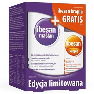Zestaw Ibesan Maślan, 60 kapsułek + Ibesan, krople, 30 ml gratis KRÓTKA DATA - zdjęcie produktu