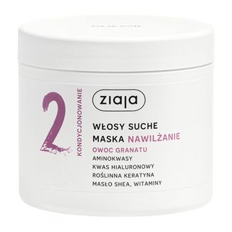 Ziaja Roślinnie Pielęgnujemy Nawilżanie Owoc Granatu, maska, włosy suche, 350 ml - zdjęcie produktu