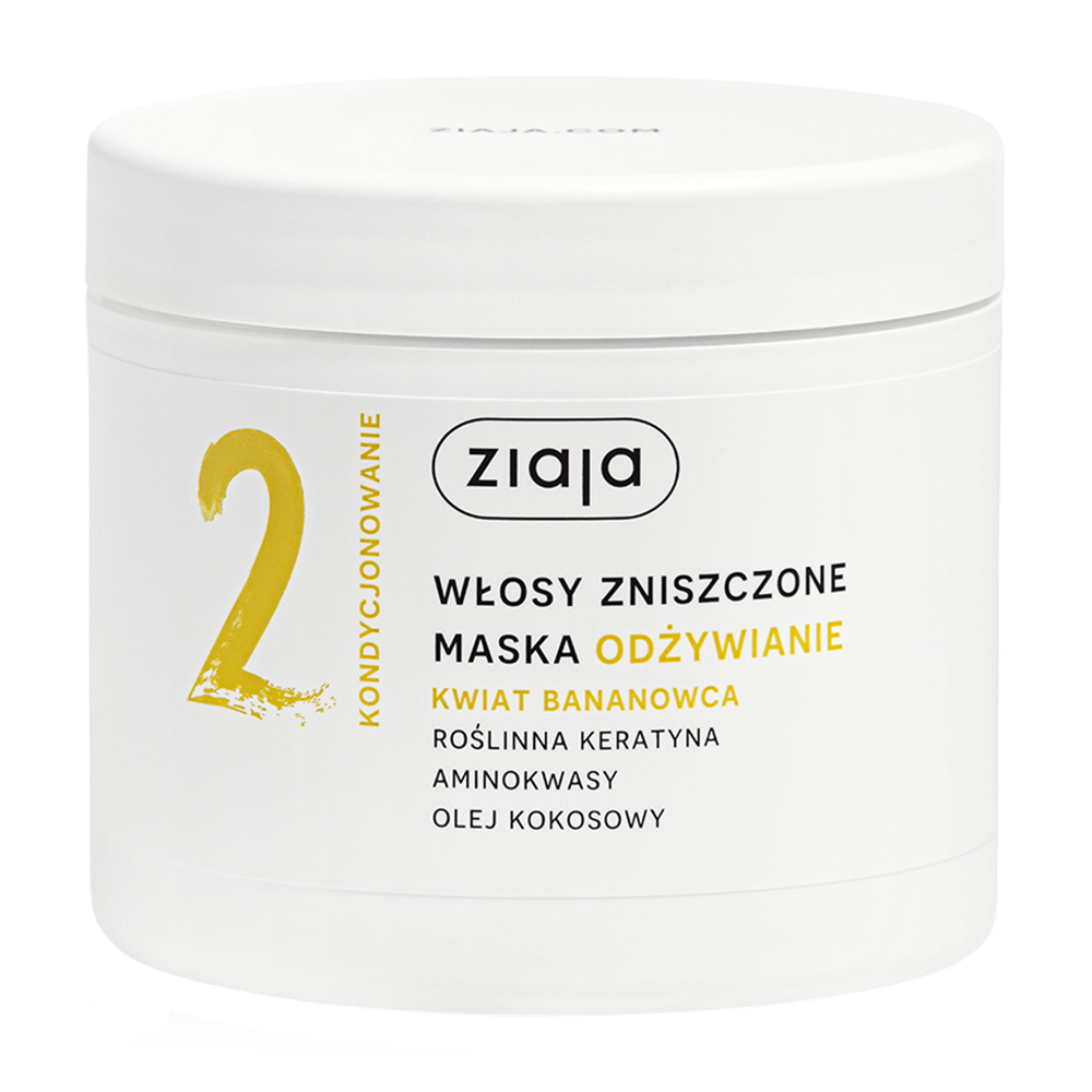 Nieznana Ziaja Roślinnie Pielęgnujemy Odżywianie Kwiat Bananowca, maska, włosy zniszczone, 350 ml — Składniki i ocena