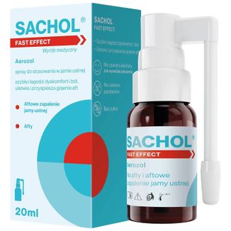 Sachol Fast Effect, na afty i aftowe zapalenie jamy ustnej, spray, 20 ml - zdjęcie produktu