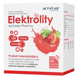 Activlab Pharma Elektrolity, smak truskawkowy, 10 saszetek USZKODZONE OPAKOWANIE - zdjęcie produktu