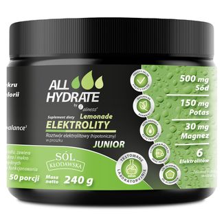 ALLHydrate Elektrolity Junior, smak lemoniady, 240 g - zdjęcie produktu