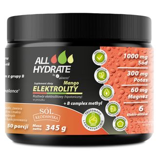 ALLHydrate Elektrolity + B Complex methyl, smak mango, 345 g - zdjęcie produktu