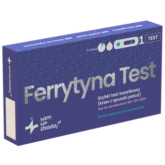 Sam się zbadaj Ferrytyna Test, szybki test do określania poziomu ferrytyny we krwi, kasetkowy, 1 sztuka - zdjęcie produktu