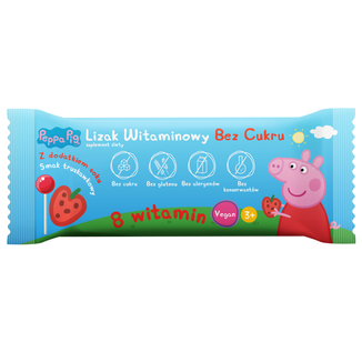 Lizak Witaminowy Bez Cukru Świnka Peppa, smak truskawkowy, od 3 lat, 8 g - zdjęcie produktu
