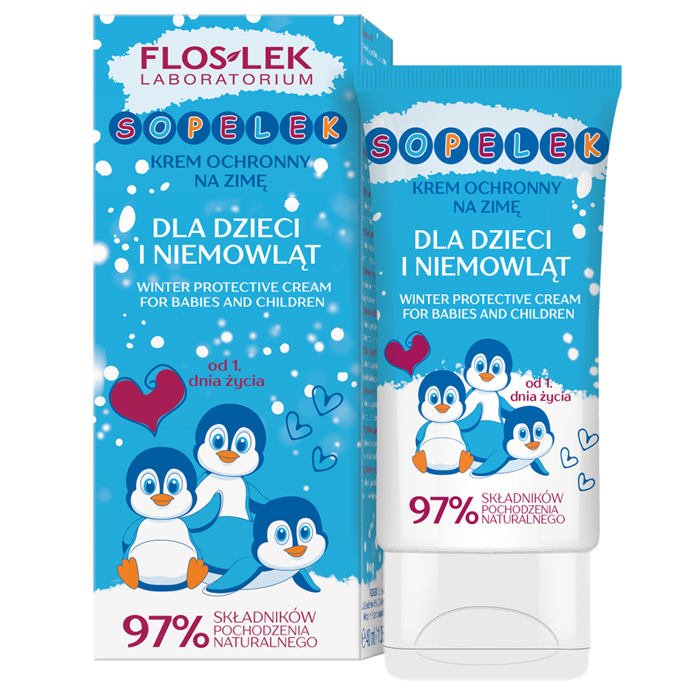 Flos-Lek Floslek Sopelek, Schutzcreme für Kinder und Säuglinge für den Winter, ab dem 1. Lebenstag, 40 ml