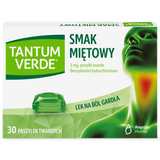 Tantum Verde 3 mg, smak miętowy, 30 pastylek twardych - miniaturka zdjęcia produktu