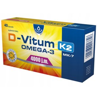 D-Vitum 4000 j.m. K2 MK-7 Omega-3, 40 kapsułek USZKODZONE OPAKOWANIE - zdjęcie produktu