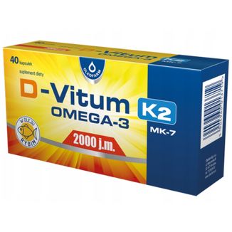 D-Vitum 2000 j.m. K2 MK-7 Omega-3, 40 kapsułek - zdjęcie produktu