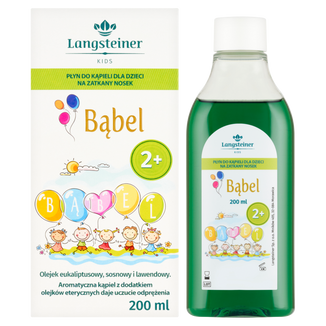 Langsteiner Kids Bąbel, płyn do kąpieli dla dzieci na zatkany nosek, od 2 lat, 200 ml - zdjęcie produktu