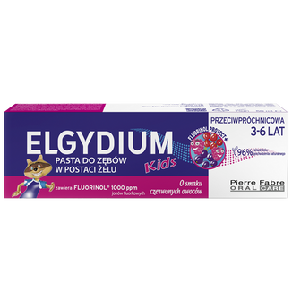 Elgydium Kids Fluorinol, przeciwpróchnicowa pasta do zębów dla dzieci 3-6 lat, malinowo-truskawkowa, 50 ml - zdjęcie produktu