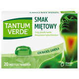 Tantum Verde 3 mg, smak miętowy, 20 pastylek twardych USZKODZONE OPAKOWANIE - miniaturka zdjęcia produktu