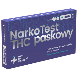 Sam się zbadaj Narko Test THC, domowy test do wykrywania THC w moczu, paskowy, 1 sztuka - zdjęcie produktu