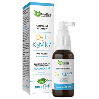 EkaMedica Naturalne witaminy D3 + K2MK7, spray, 30 ml - zdjęcie produktu