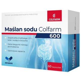 Colfarm Maślan Sodu 600 mg, 60 kapsułek - zdjęcie produktu