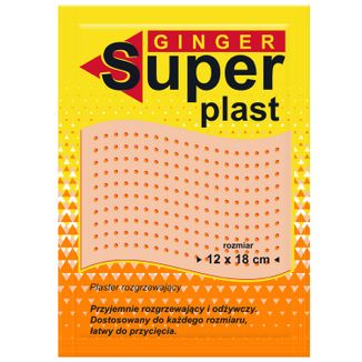 Ginger Super plast, plaster rozgrzewający, 12 cm x 18 cm, 1 sztuka - zdjęcie produktu