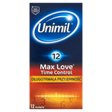 Unimil Max Love, prezerwatywy z żelem opóźniającym moment wytrysku, 12 sztuk - miniaturka zdjęcia produktu