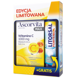 Zestaw Ascorvita Max, 30 tabletek + Litorsal Forte, smak mango-marakuja, 20 tabletek - miniaturka zdjęcia produktu