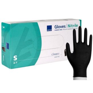 Abena, rękawice nitrylowe, niejałowe, bezpudrowe, czarne, rozmiar S, 100 sztuk - zdjęcie produktu