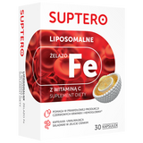 Suptero Liposomalne Żelazo Fe z Witaminą C, 30 kapsułek - miniaturka zdjęcia produktu