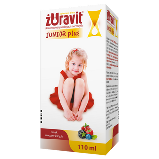 Żuravit Junior Plus, syrop, dla dzieci powyżej 3 roku, smak owoców leśnych, 110 ml - zdjęcie produktu