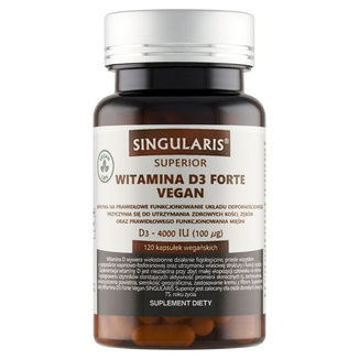 Singularis Superior Witamina D3 Forte 4000 IU, 120 kapsułek Singularis Superior Witamina D3 Forte 4000 IU, 120 kapsułek - zdjęcie produktu