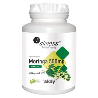 Aliness Moringa ekstrakt 500 mg, 100 kapsułek vege - zdjęcie produktu