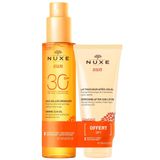 Zestaw Nuxe Sun, brązujący olejek do opalania, w sprayu, SPF 30, 150 ml + balsam po opalaniu, 100 ml USZKODZONE OPAKOWANIE - miniaturka zdjęcia produktu