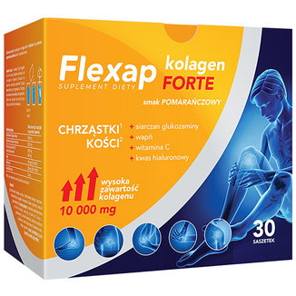 Flexap Kolagen Forte, smak pomarańczowy, 30 saszetek - zdjęcie produktu