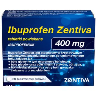 Ibuprofen Zentiva 400 mg, 50 tabletek Ibuprofen Zentiva 400 mg, 50 tabletek - zdjęcie produktu