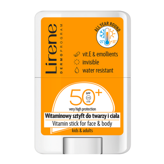 Lirene, witaminowy sztyft do twarzy i ciała, dla dzieci i dorosłych, SPF 50+, 15 g - zdjęcie produktu